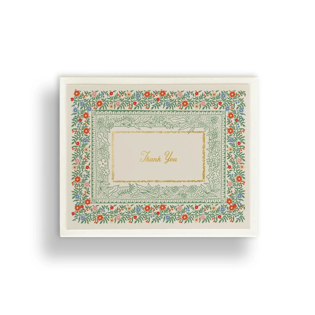Floral border card with 'Thank You' text on a white background