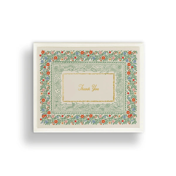 Floral border card with 'Thank You' text on a white background