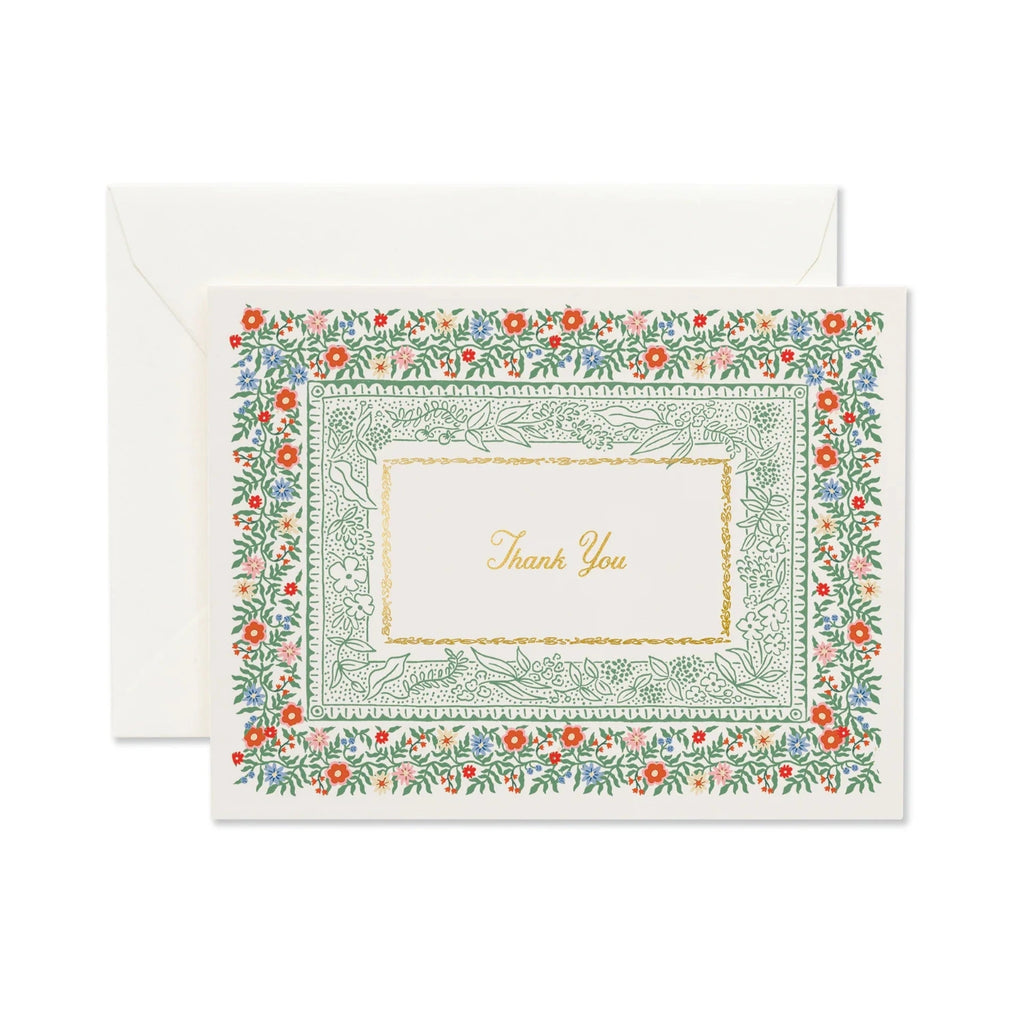 Floral border card with 'Thank You' text on a white background