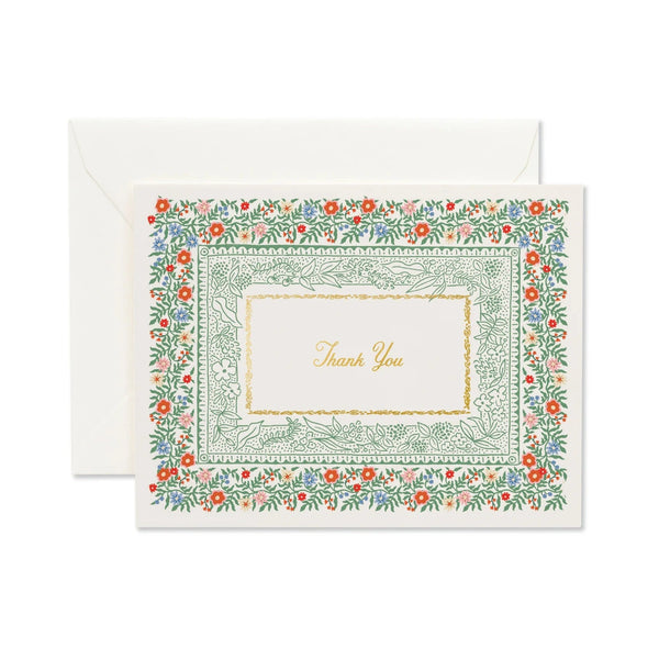 Floral border card with 'Thank You' text on a white background