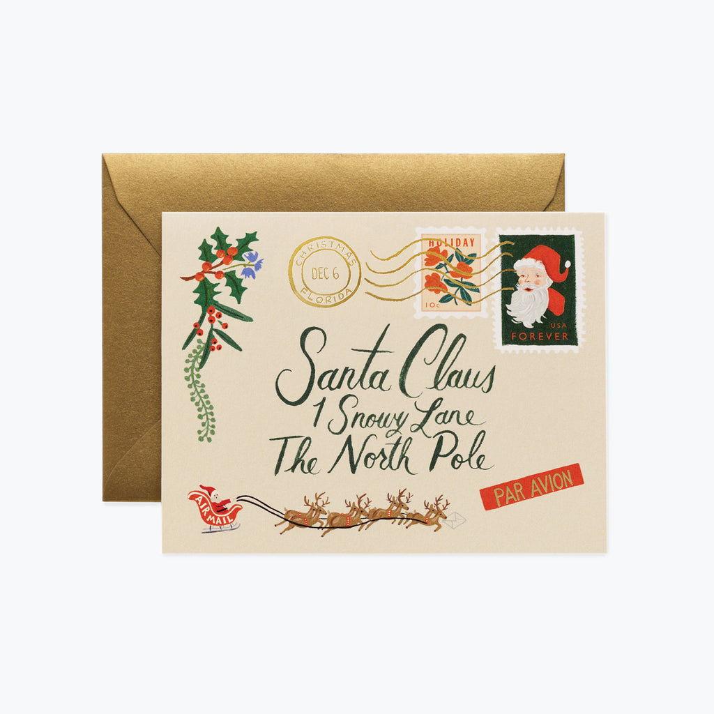 Rifle Paper Co. Santa Letter Christmas Card SET