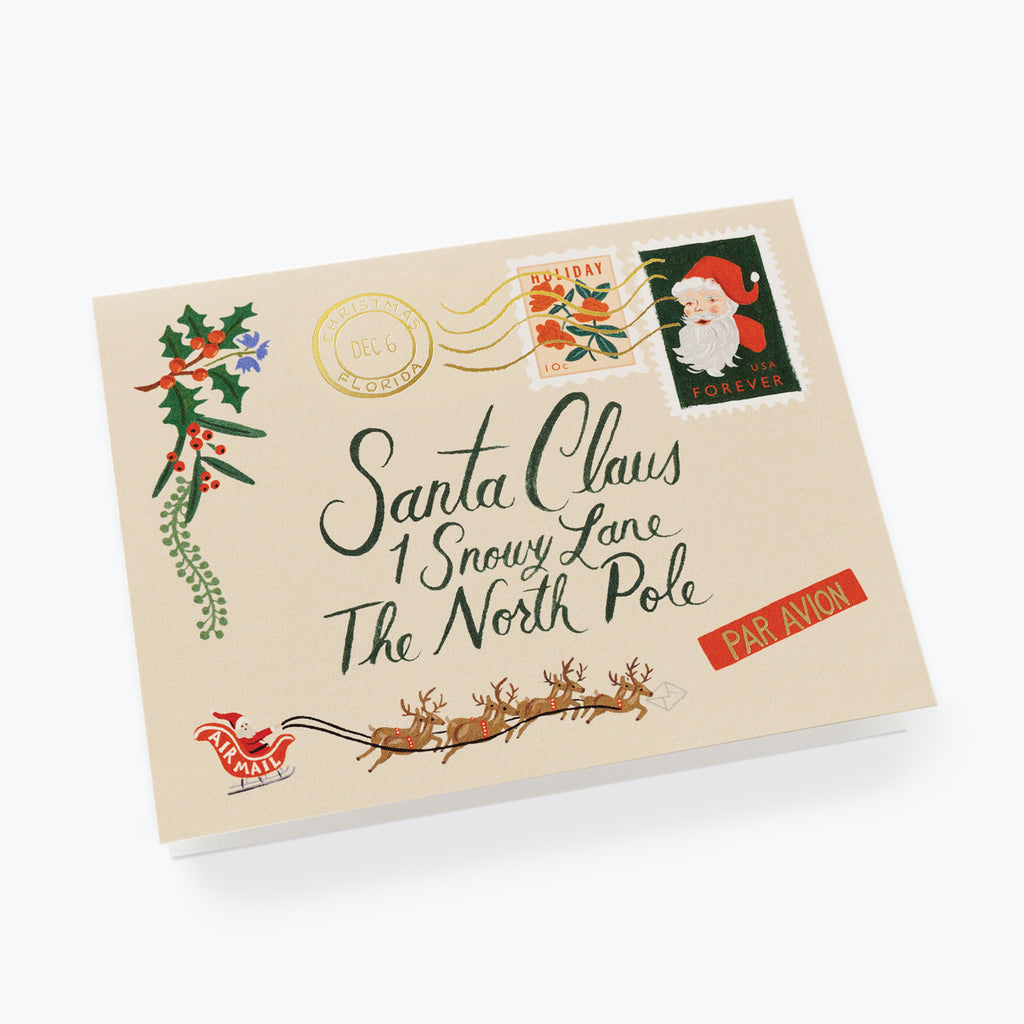 Rifle Paper Co. Santa Letter Christmas Card SET