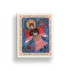 Christmas card with an angel illustration and festive text on a white background