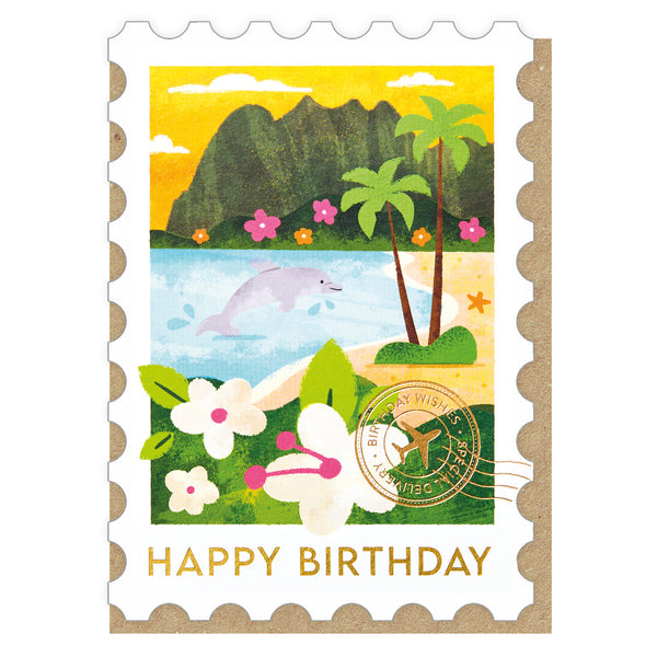 Stormy Knight Hawaii Stamp Birthday Card