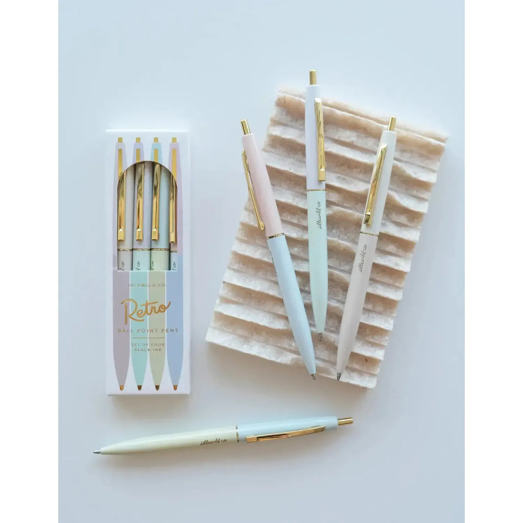 Idlewild Co. - Retro Pen Set of Four | Pastel Rainbow