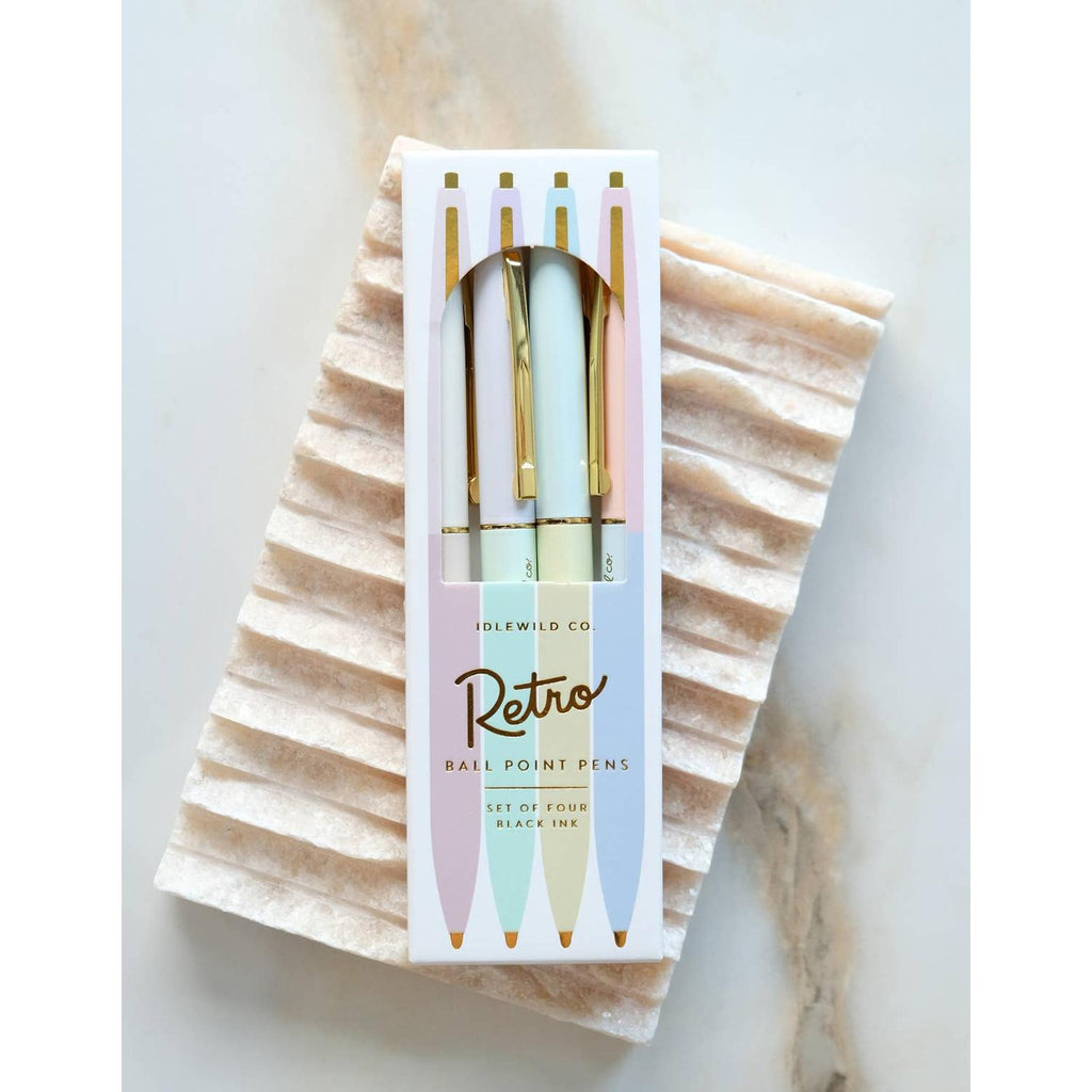Idlewild Co. - Retro Pen Set of Four | Pastel Rainbow