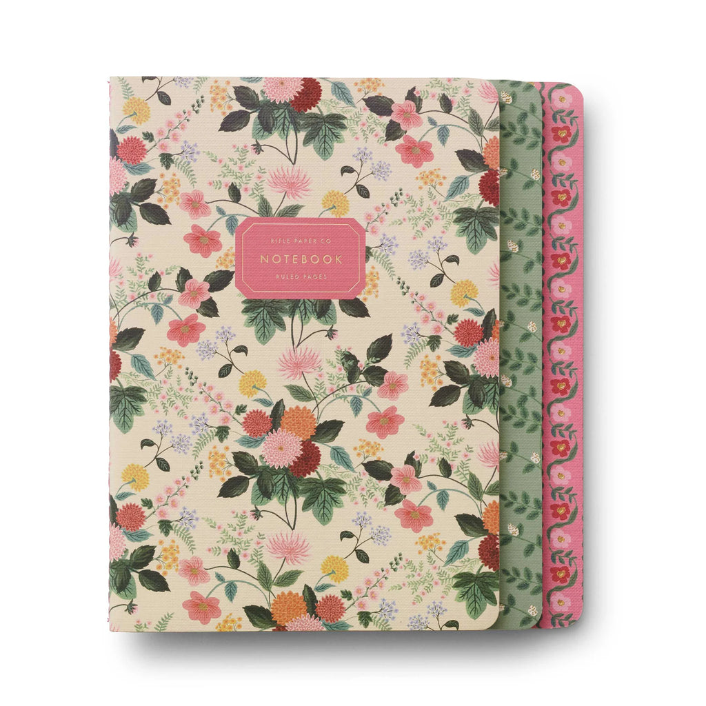 Rifle Paper Co. Set of 3 Stitched Notebooks - Dahlia