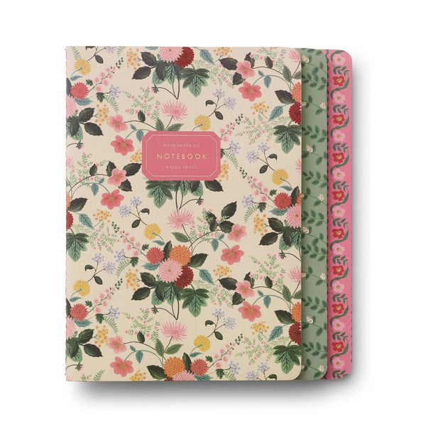 Rifle Paper Co. Set of 3 Stitched Notebooks - Dahlia