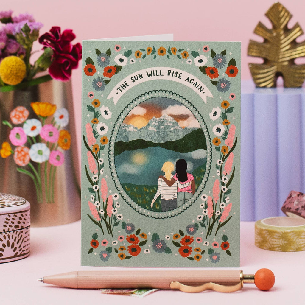 Jessie Maeve Studio - Sunrise & Mountains Sympathy Card