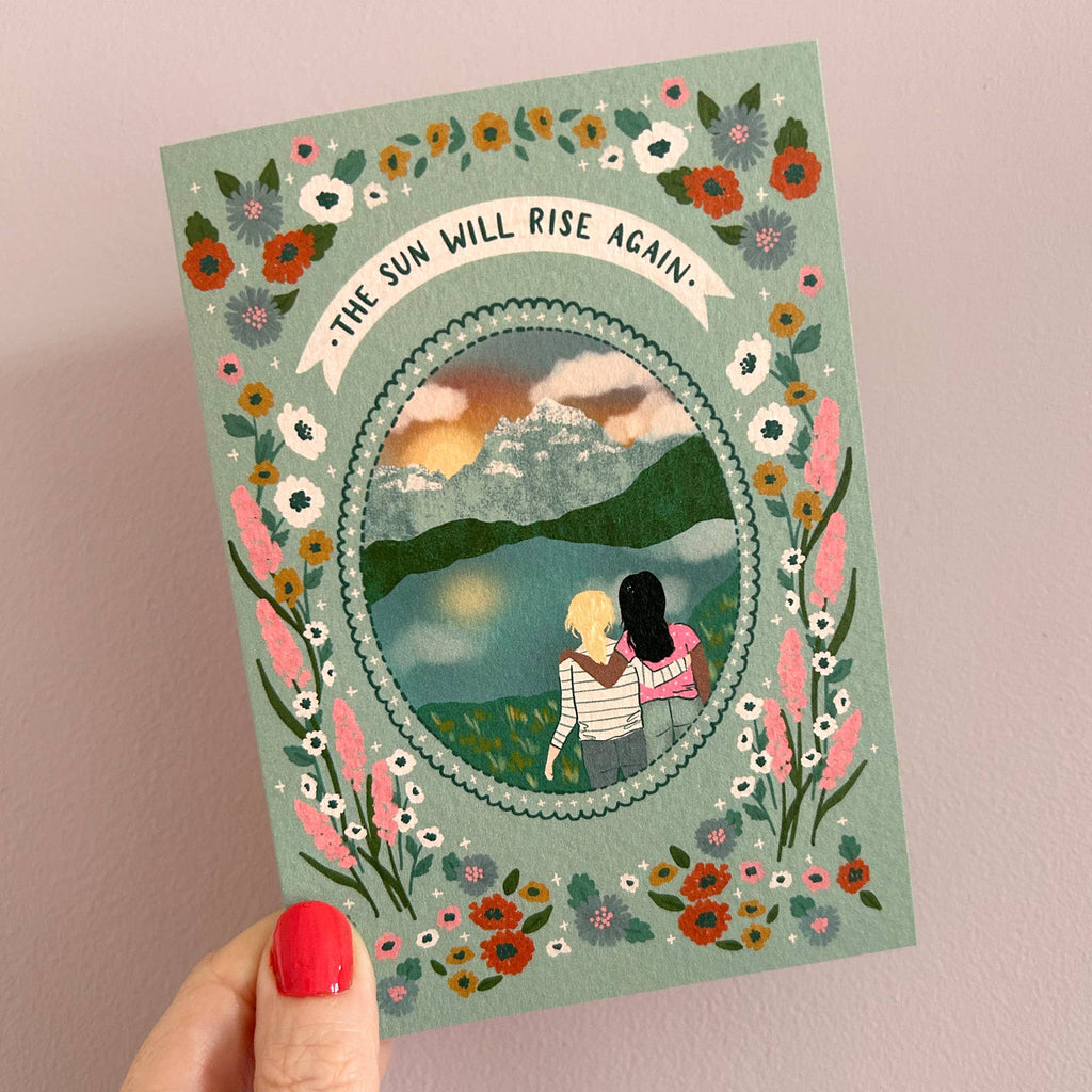 Jessie Maeve Studio - Sunrise & Mountains Sympathy Card
