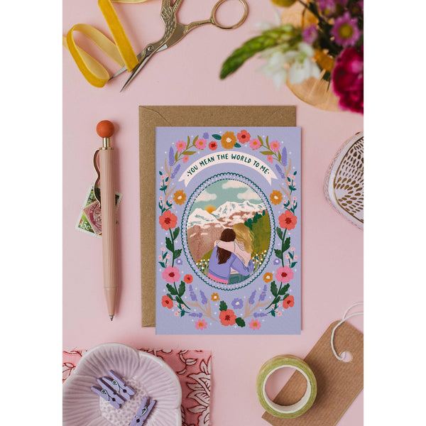 Jessie Maeve Studio - You Mean the World to Me Friendship Card