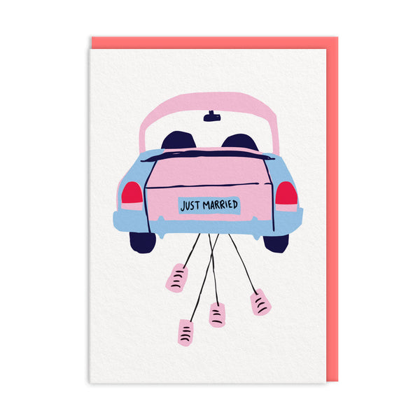 Ohh Deer Car and Cans Just Married Card