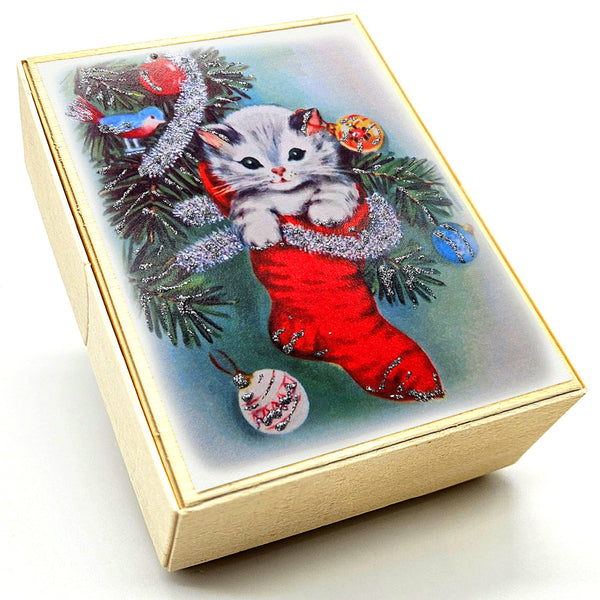 Counting Stars Kitten in Stocking Christmas Card Box Set