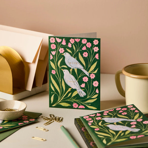 Wanderlust Paper Co. Lovebirds 'With Love' Card