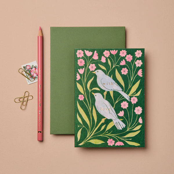 Wanderlust Paper Co. Lovebirds 'With Love' Card