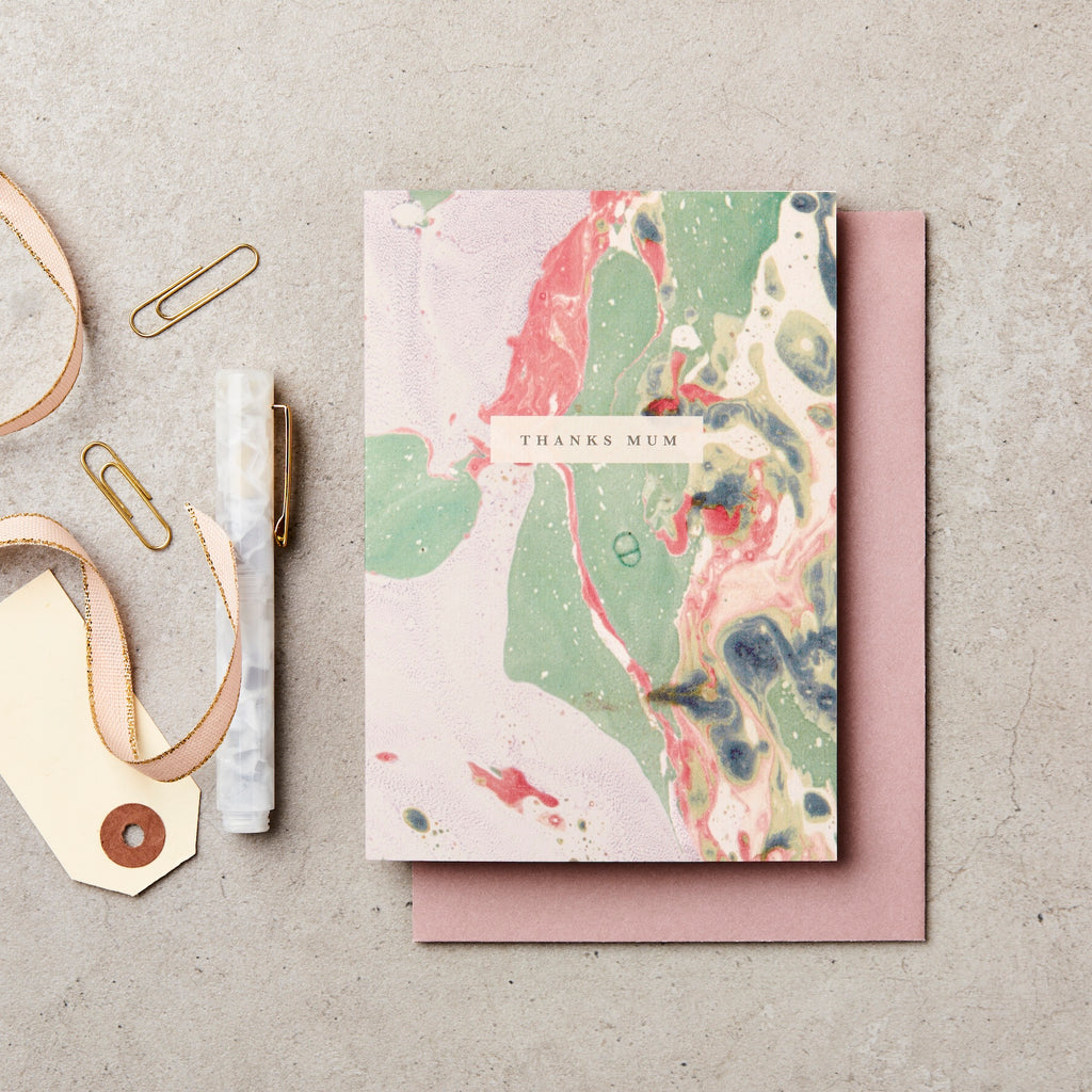 Katie Leamon Marbled Thanks Mum Mother's Day Card