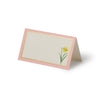 Folded card with a daffodil design on a white background
