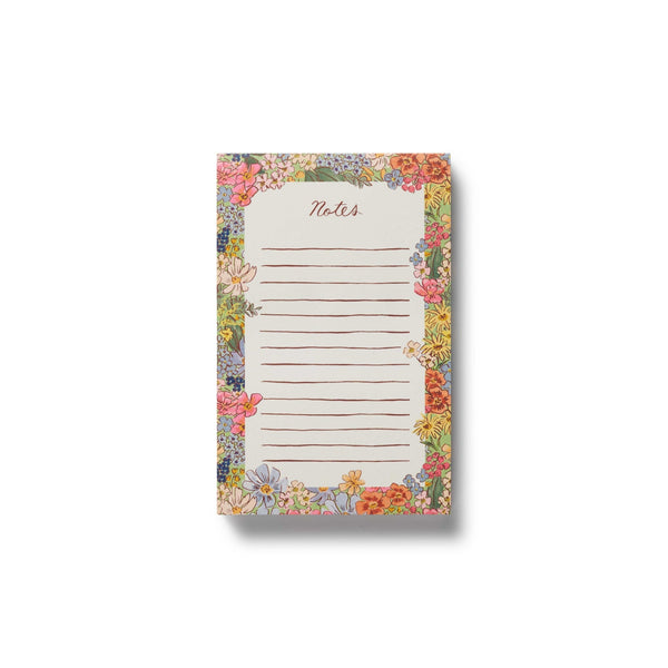 Floral notepad with 'Notes' text on a white background