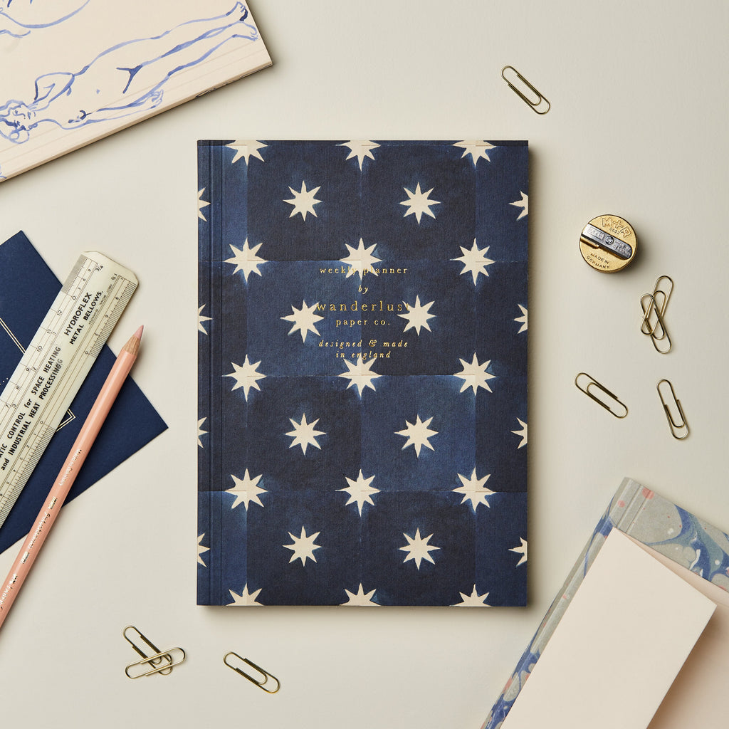 Wanderlust Paper Co. Navy Star Weekly Planner (Undated)