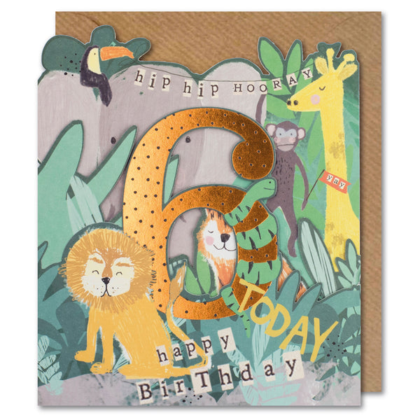 Paperlink Hopscotch 6th Birthday Card