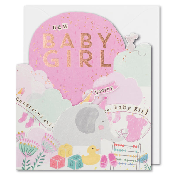 Paperlink Hopscotch Baby Girl Card