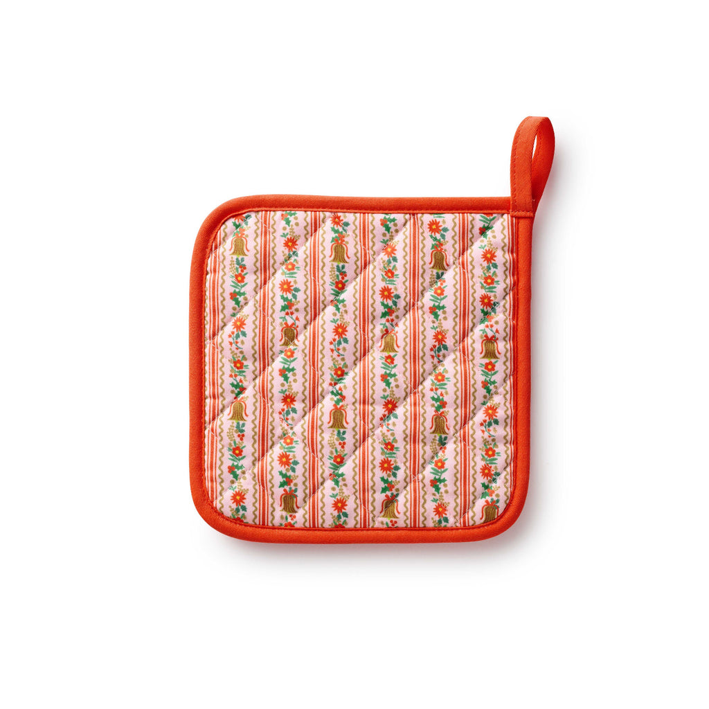 Potholder with gingerbread design on a white background