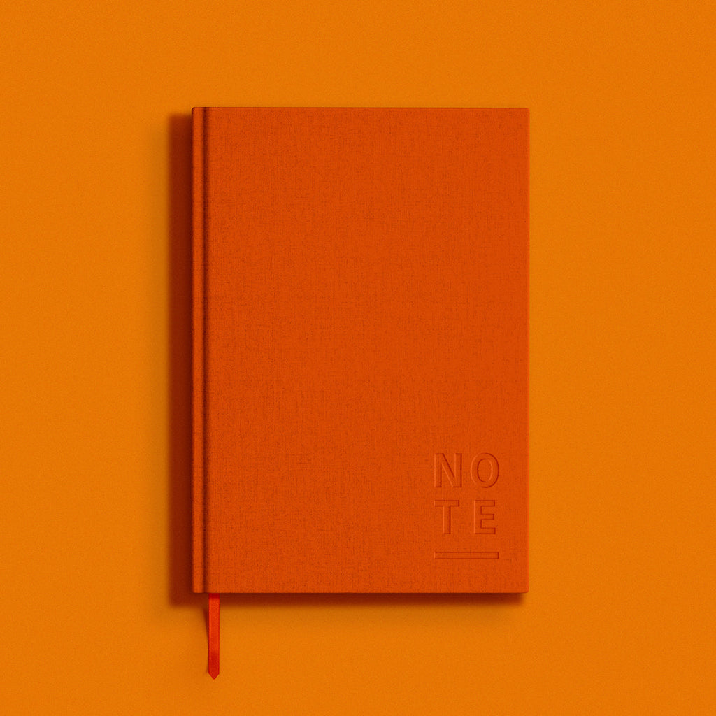 1973 Blank Canvas Orange A5 Lined Notebook