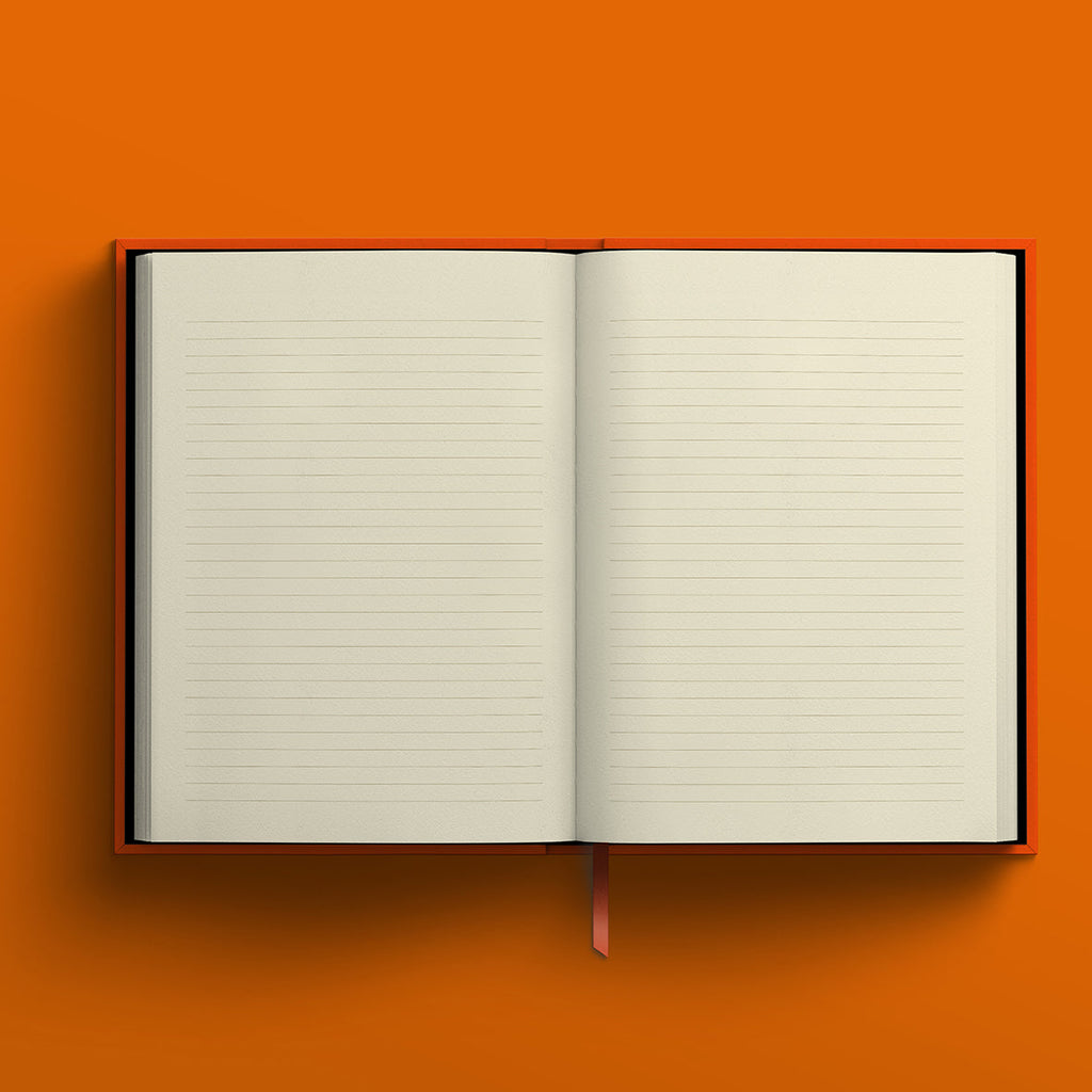 1973 Blank Canvas Orange A5 Lined Notebook