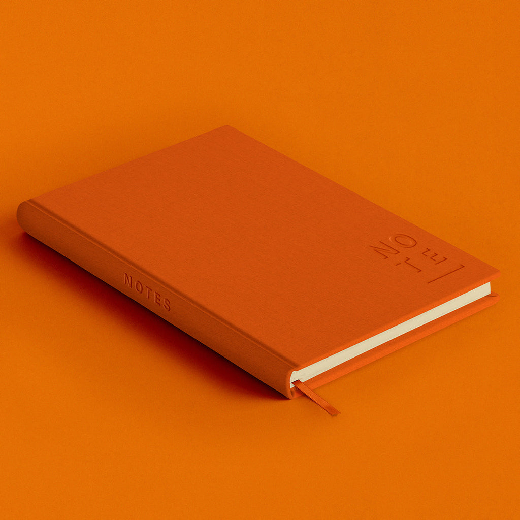 1973 Blank Canvas Orange A5 Lined Notebook