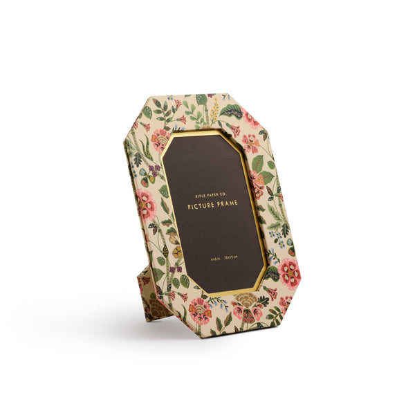 Floral patterned picture frame on a white background