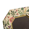Hexagonal photo frame with floral pattern on a white background