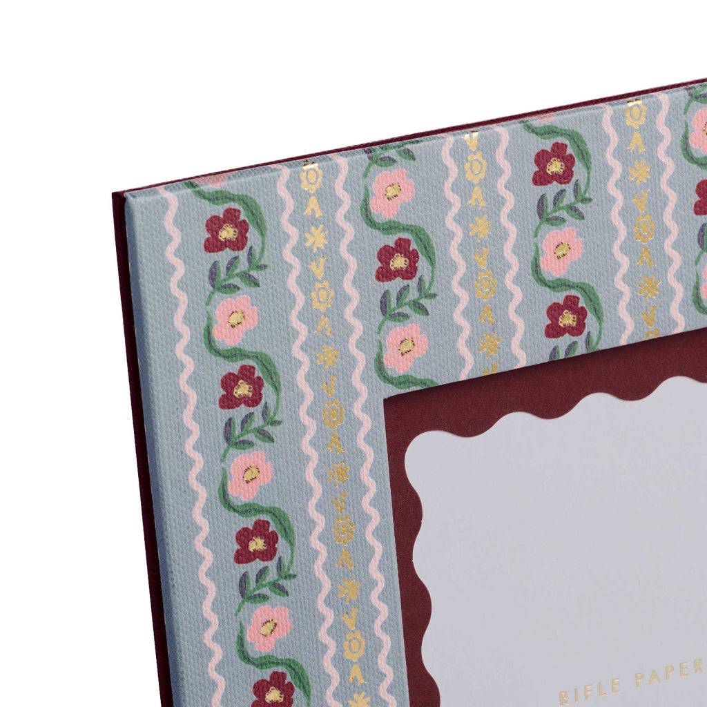 Decorative paper with floral pattern and brown border