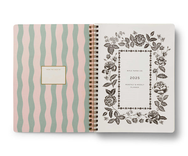 Rifle Paper Co. 2025 12-Month Softcover Spiral Planner - Roses