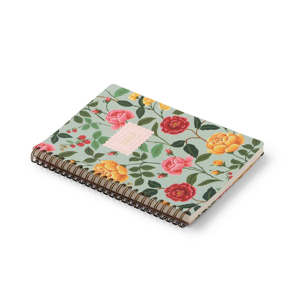 Rifle Paper Co. 2025 12-Month Softcover Spiral Planner - Roses