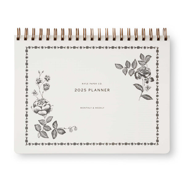 Rifle Paper Co. 2025 12-Month Top Spiral Planner - English Rose