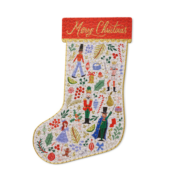 Rifle Paper Co. - Nutcracker Sweets Stocking Jigsaw Puzzle