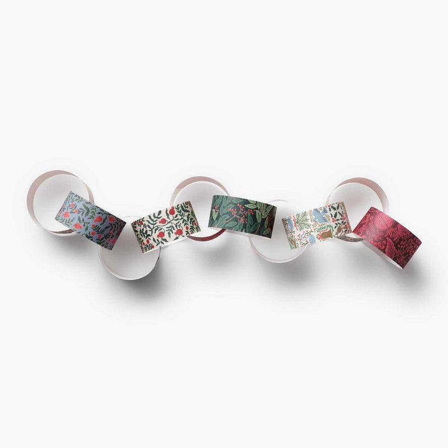 Decorative tape with floral patterns on a white background