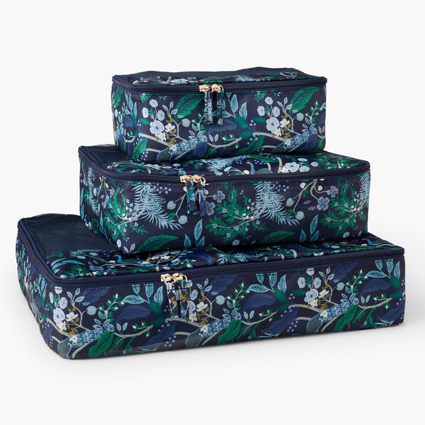 Rifle Paper Co. Peacock Packing Cube Set