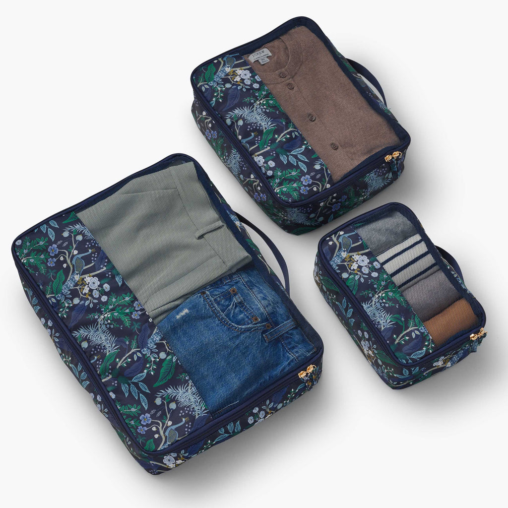 Rifle Paper Co. Peacock Packing Cube Set