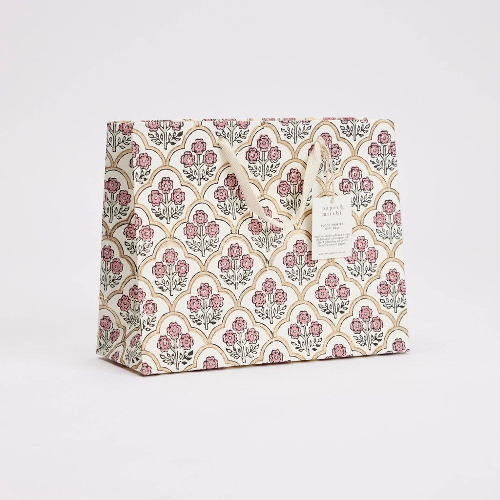 Gift box with floral pattern on a white background