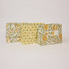 Set of three fabric bags with floral patterns on a light gray background