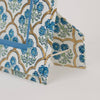 Floral patterned paper with blue flowers on a white background