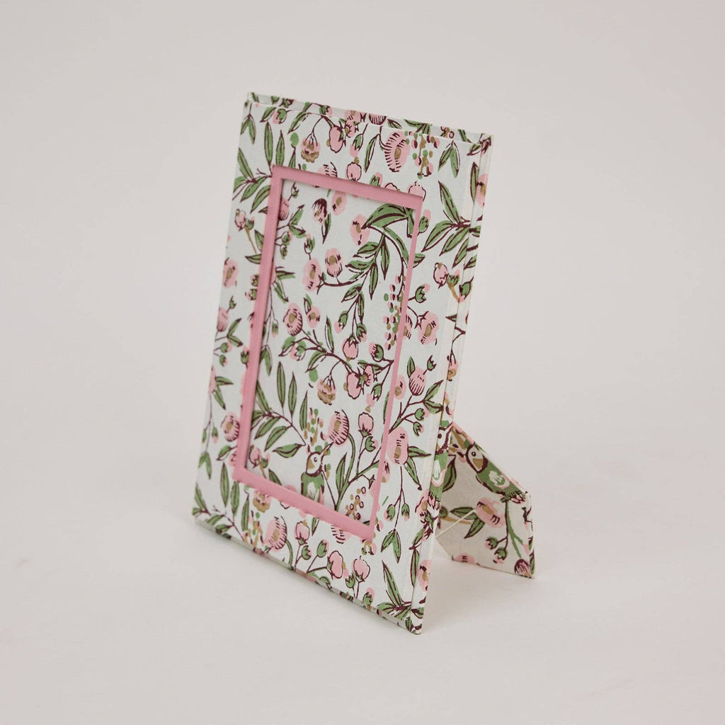 Floral-patterned product on a light gray background
