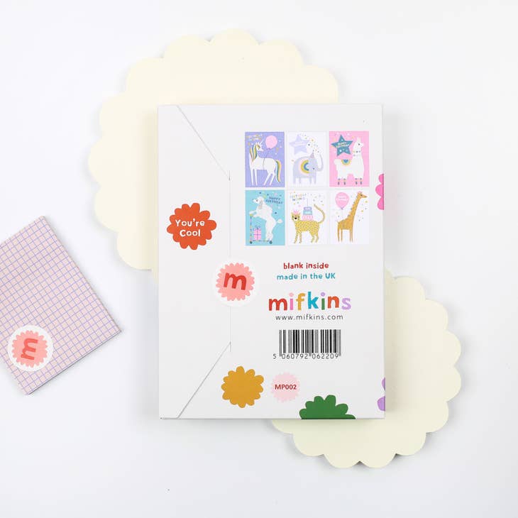 Mifkins - Birthday Card Multipack - PASTELS