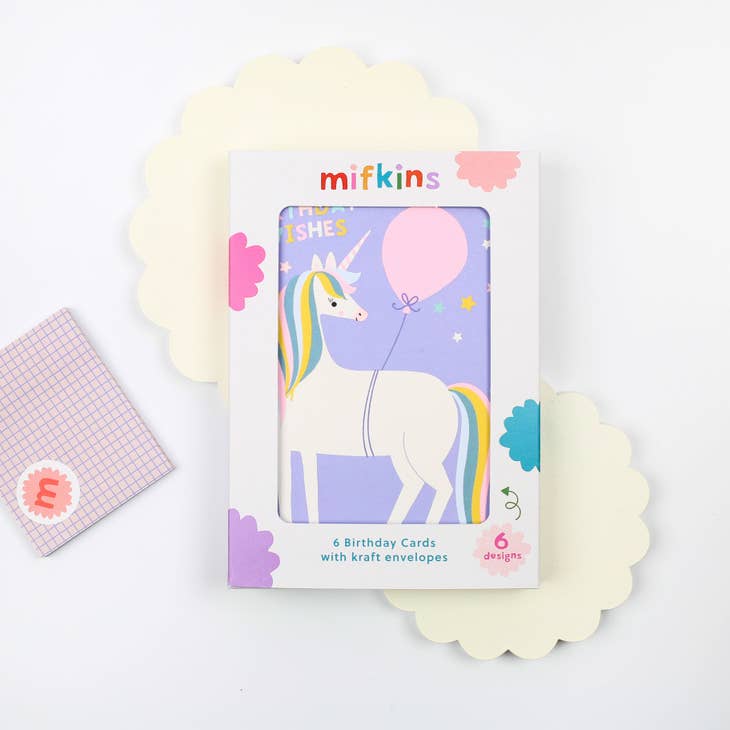 Mifkins - Birthday Card Multipack - PASTELS