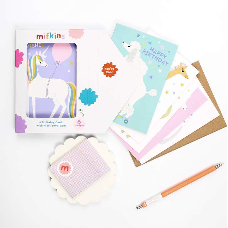 Mifkins - Birthday Card Multipack - PASTELS