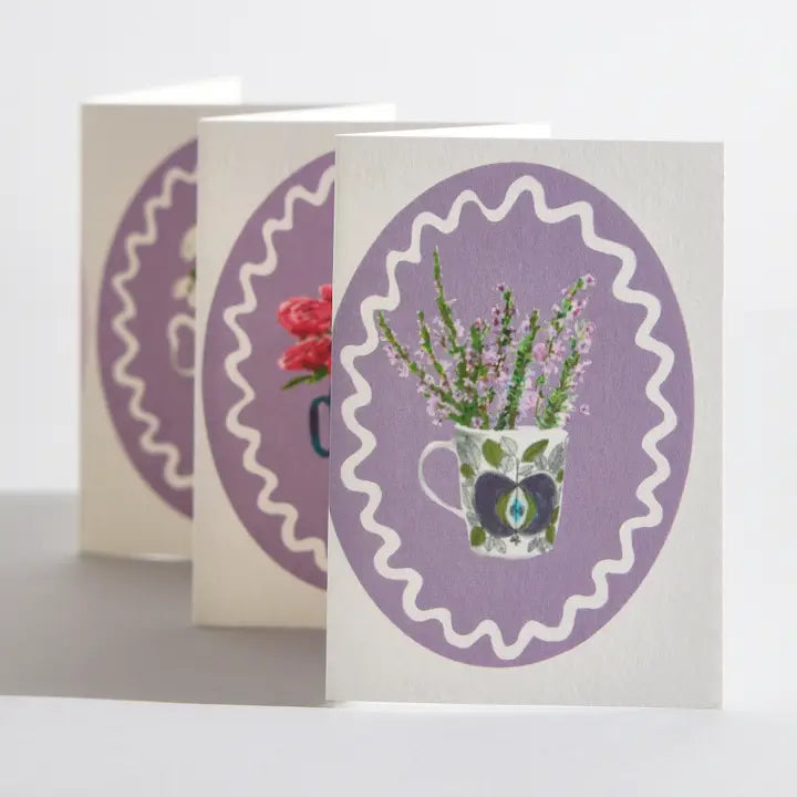 Shades of Plum Botanical Flower Concertina Card