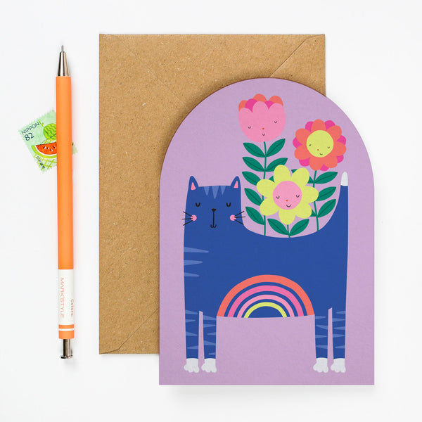 Mifkins - Rainbow Cat Greeting Card