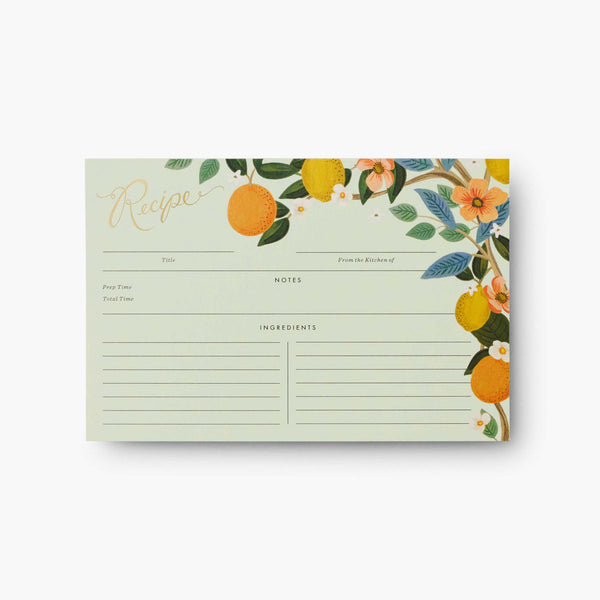 Rifle Paper Co. - Pack of 12 Citrus Grove Recipe Card