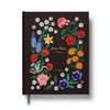 Floral notebook with colorful flowers on a black background